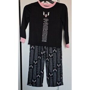 Lionel Messi Collection Pajama Sleepwear Set Youth XS 4/5  Pink / Black NEW